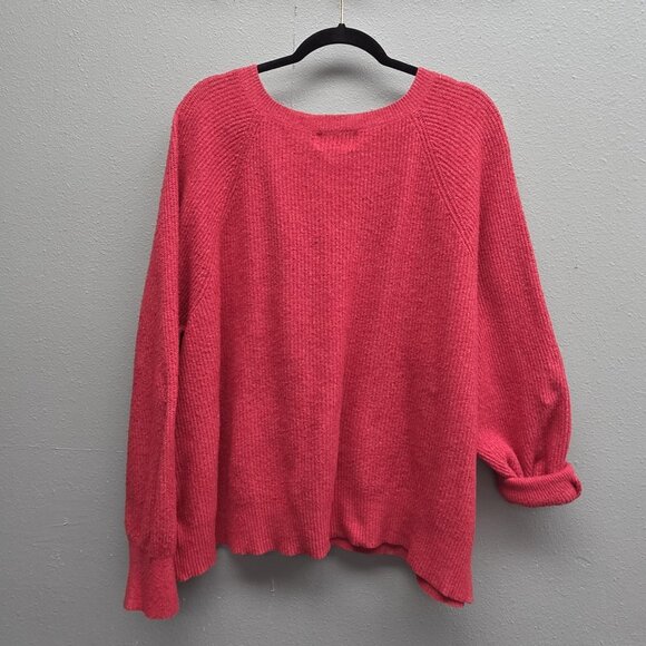 Old Navy Sweater Womens 2X Robbie Red V Neck Pullover Soft Knit Cozy Oversized - Picture 4 of 10